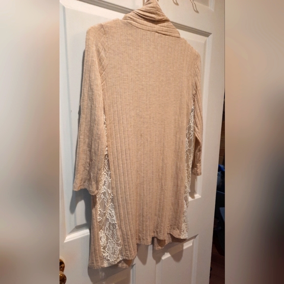August Mist Tan Open Front Cardigan size Small - Picture 4 of 12